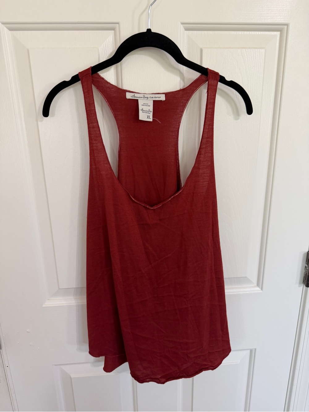 American Rag Cie XL Rust Terracotta Racerback Tank Top Boho Festival Western